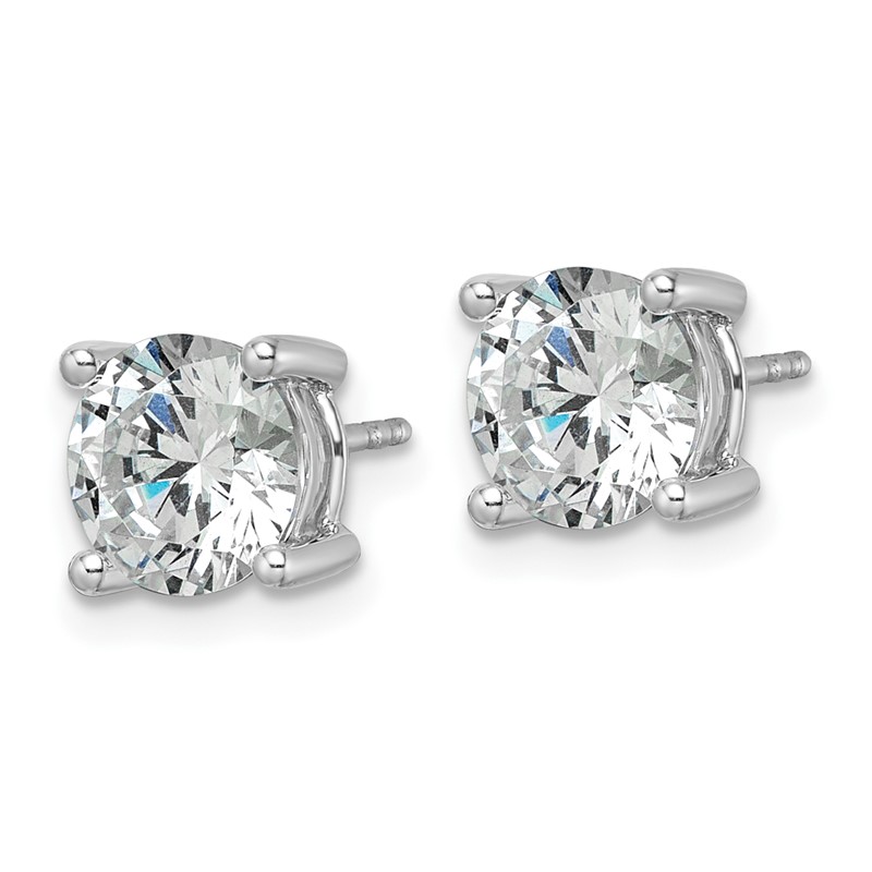 14k White Gold 3 ctw Lab Grown Diamond VS+ F+ Round 4 Prong Heavy Wt. Stud Earrings
