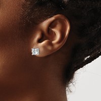 True Origin 14K White Gold 3 Carat Lab Grown Diamond VS+ F+ Round Four Prong Heavy Weight Complete Stud Earrings view 3