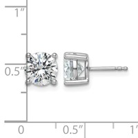 True Origin 14K White Gold 3 Carat Lab Grown Diamond VS+ F+ Round Four Prong Heavy Weight Complete Stud Earrings view 4
