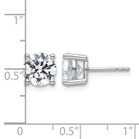 True Origin 14K White Gold 4 Carat Lab Grown Diamond VS+ F+ Round Four Prong Heavy Weight Complete Stud Earrings view 4