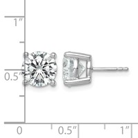 True Origin 14K White Gold 6 Carat Lab Grown Diamond VS+ F+ Round Four Prong Heavy Weight Complete Stud Earrings view 4