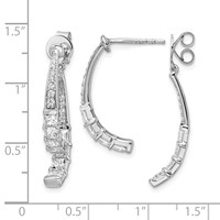 14K White Gold 2.62 Carat Lab Grown Diamond VS SI+ G+ Front and Back Dangle Post Earrings view 2