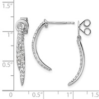 14K White Gold 0.62 Carat Lab Grown Diamond VS SI+ G+ Front and Back Dangle Post Earrings view 2