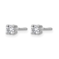 True Origin 14K White Gold 0.33 Carat Lab Grown Diamond VS+ F+ Round Four Prong Heavy Weight Screw Back Complete Stud Earrings view 2
