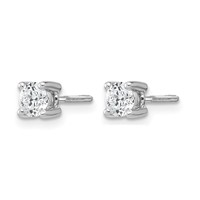 True Origin 14K White Gold 0.50 Carat Lab Grown Diamond VS+ F+ Round Four Prong Heavy Weight Screw Back Complete Stud Earrings view 2