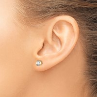 True Origin 14K Yellow Gold 0.67 Carat Lab Grown Diamond VS+ F+ Round Four Prong Heavy Weight Screw Back Complete Stud Earrings view 3