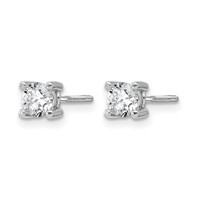 True Origin 14K White Gold 0.67 Carat Lab Grown Diamond VS+ F+ Round Four Prong Heavy Weight Screw Back Complete Stud Earrings view 2