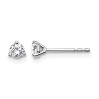 True Origin 14K White Gold 0.25 Carat Lab Grown Diamond VS+ F+ Round Three Prong Heavy Weight Complete Stud Earrings view 1
