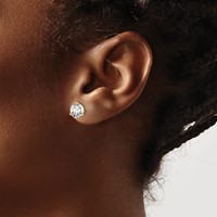 True Origin 14K Yellow Gold 1.50 Carat Lab Grown Diamond VS+ F+ Round Three Prong Heavy Weight Complete Stud Earrings view 3