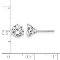True Origin 14K White Gold 2 Carat Lab Grown Diamond VS+ F+ Round Three Prong Heavy Weight Complete Stud Earrings view 4