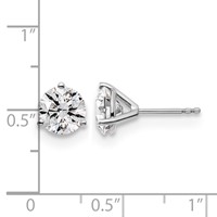 True Origin 14K White Gold 3 Carat Lab Grown Diamond VS+ F+ Round Three Prong Heavy Weight Complete Stud Earrings view 4
