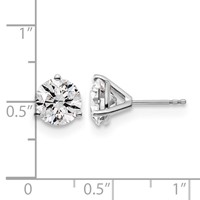 True Origin 14K White Gold 4 Carat Lab Grown Diamond VS+ F+ Round Three Prong Heavy Weight Complete Stud Earrings view 4