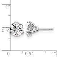 True Origin 14K White Gold 5 Carat Lab Grown Diamond VS+ F+ Round Three Prong Heavy Weight Complete Stud Earrings view 4