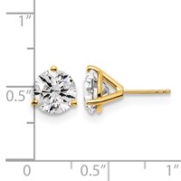 True Origin 14K Yellow Gold 5 Carat Lab Grown Diamond VS+ F+ Round Three Prong Heavy Weight Complete Stud Earrings view 4