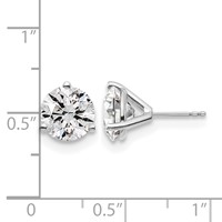 True Origin 14K White Gold 6 Carat Lab Grown Diamond VS+ F+ Round Three Prong Heavy Weight Complete Stud Earrings view 4