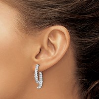 14K White Gold 1.50 Carat Lab Grown Diamond VS SI+ G+ Front and Back Dangle Post Earrings view 3