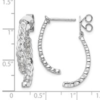 14K White Gold 1.50 Carat Lab Grown Diamond VS SI+ G+ Front and Back Dangle Post Earrings view 2