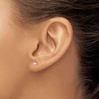 True Origin 14K Yellow Gold 0.25 Carat Lab Grown Diamond VS+ F+ Round Three Prong Heavy Weight Screw Back Complete Stud Earrings view 3