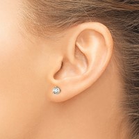 True Origin 14K Yellow Gold 0.67 Carat Lab Grown Diamond VS+ F+ Round Three Prong Heavy Weight Screw Back Complete Stud Earrings view 3