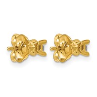14K Yellow Gold 0.25 Carat Lab Grown Diamond VS SI+ G+ Princess Complete Four Prong Stud Earrings view 4