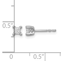 14K White Gold 0.33 Carat Lab Grown Diamond VS SI+ G+ Princess Complete Four Prong Stud Earrings view 4