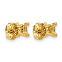 14K Yellow Gold 0.50 Carat Certified Lab Grown Diamond VS SI+ G+ Princess Complete Four Prong Stud Earrings view 4