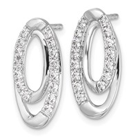 14K White Gold 0.62 Carat Lab Grown Diamond VS SI+ G+ Complete Oval Post Earrings view 2
