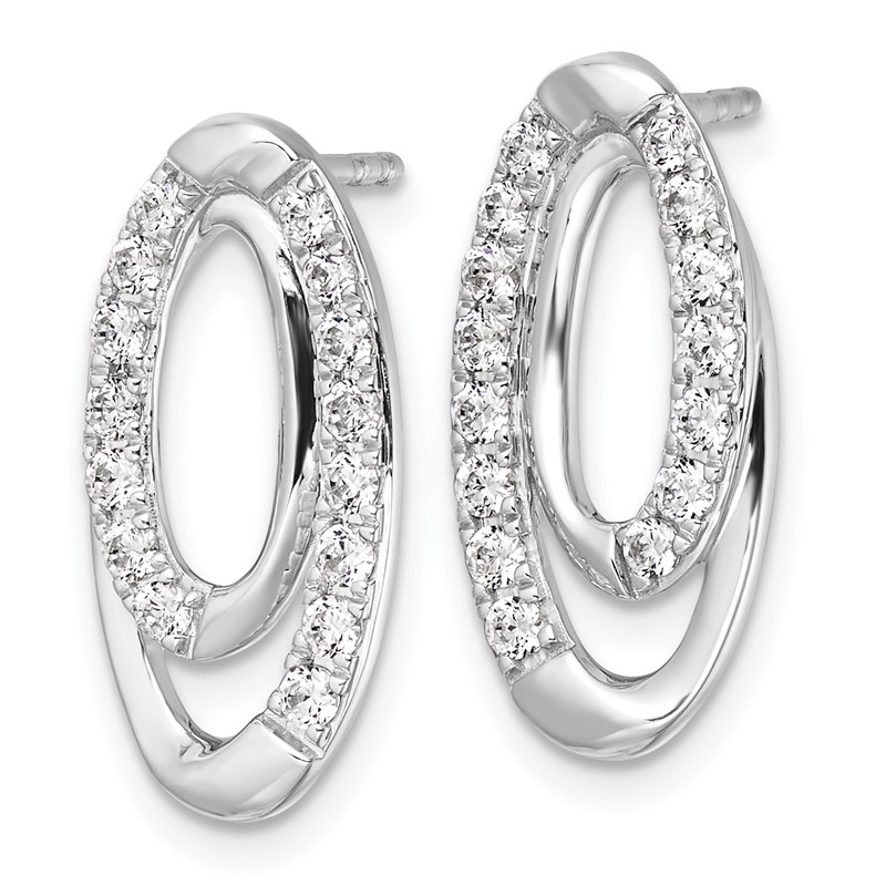 14k White Gold 5/8 carat Lab Grown Diamond VS/SI+ G+ Complete Oval Post Earrings