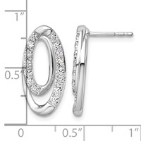 14K White Gold 0.62 Carat Lab Grown Diamond VS SI+ G+ Complete Oval Post Earrings view 4