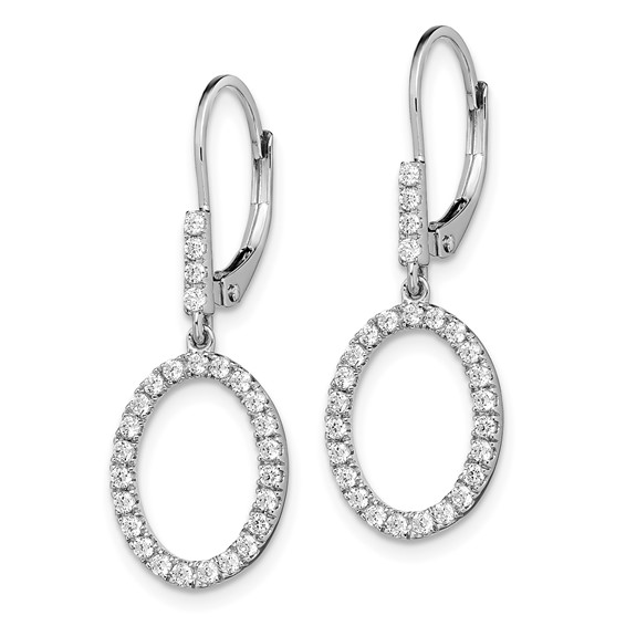 Gold Diamond Dangle Leaverback Earrings