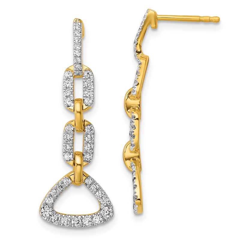 14K Lab Grown Diamond VS/SI+ G+ Fancy Post Dangle Earrings