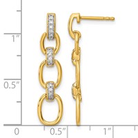 14K Yellow Gold 0.17 Carat Lab Grown Diamond VS SI+ G+ Complete Fashion Dangle Link Post Earrings view 4