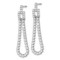 14K White Gold 1.62 Carat Lab Grown Diamond VS SI+ G+ Complete Dangle Loop Post Earrings view 2
