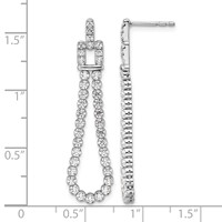 14K White Gold 1.62 Carat Lab Grown Diamond VS SI+ G+ Complete Dangle Loop Post Earrings view 4