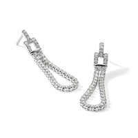 14K White Gold 1.62 Carat Lab Grown Diamond VS SI+ G+ Complete Dangle Loop Post Earrings view 5