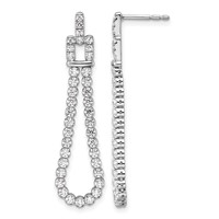 14K White Gold 1.62 Carat Lab Grown Diamond VS SI+ G+ Complete Dangle Loop Post Earrings view 1