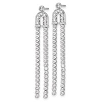 14K White Gold 2 Carat Lab Grown Diamond VS SI+ G+ Complete Dangle Post Earrings view 2