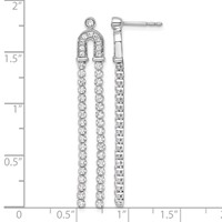 14K White Gold 2 Carat Lab Grown Diamond VS SI+ G+ Complete Dangle Post Earrings view 4