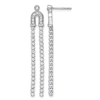 14K White Gold 2 Carat Lab Grown Diamond VS SI+ G+ Complete Dangle Post Earrings view 1