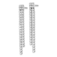 14K White Gold 1.88 Carat Lab Grown Diamond VS SI+ G+ Complete Dangle Post Earrings view 2