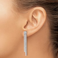 14K White Gold 1.88 Carat Lab Grown Diamond VS SI+ G+ Complete Dangle Post Earrings view 3