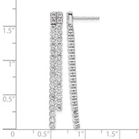 14K White Gold 1.88 Carat Lab Grown Diamond VS SI+ G+ Complete Dangle Post Earrings view 4