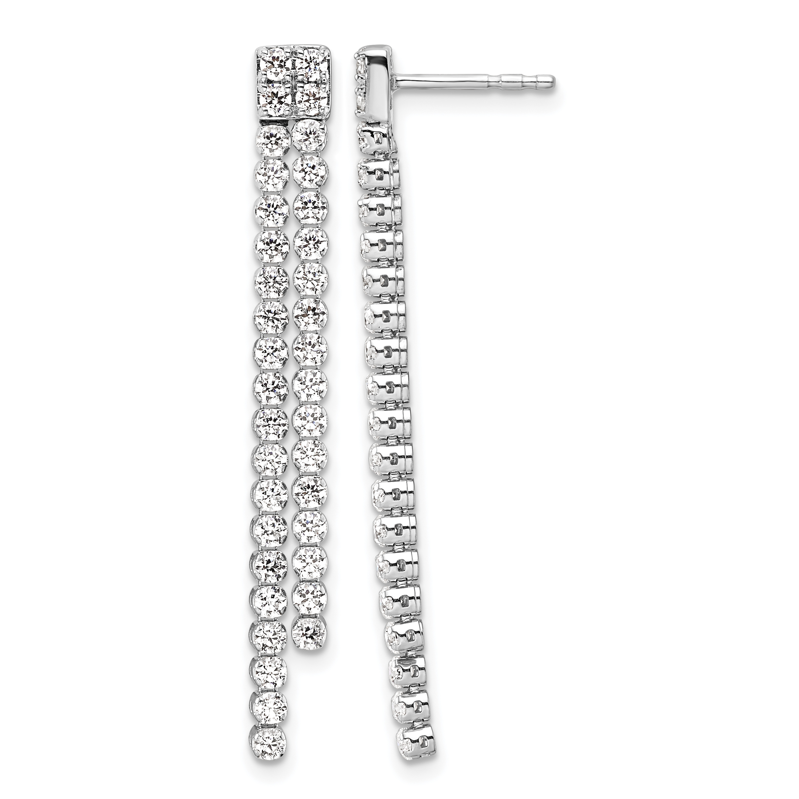 14k White Gold 1 7/8 carat Lab Grown Diamond VS/SI+ G+ Complete Dangle Post Earrings (EM10218-185-WLG)