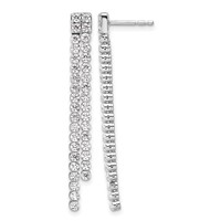 14K White Gold 1.88 Carat Lab Grown Diamond VS SI+ G+ Complete Dangle Post Earrings view 1