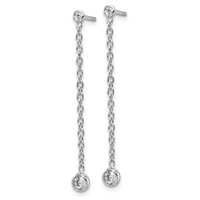 14K White Gold 0.25 Carat Lab Grown Diamond VS SI+ G+ Complete Dangle Post Earrings view 2