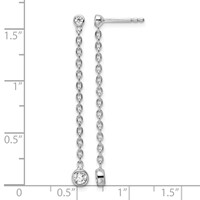 14K White Gold 0.25 Carat Lab Grown Diamond VS SI+ G+ Complete Dangle Post Earrings view 4