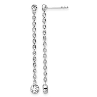 14k White Gold 1/4 carat Lab Grown Diamond VS/SI+ G+ Complete Dangle Post Earrings