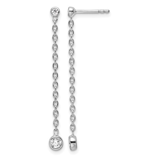 14K White Gold 0.25 Carat Lab Grown Diamond VS SI+ G+ Complete Dangle Post Earrings