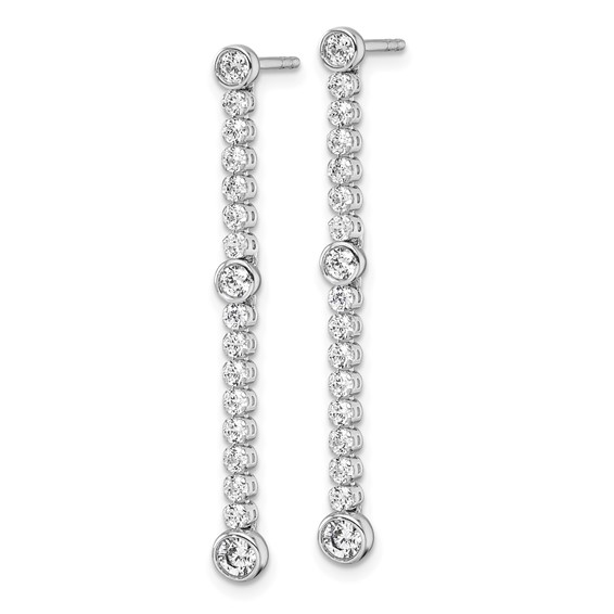 14k White Gold 1 carat Lab Grown Diamond VS/SI+ G+ Complete Dangle Post Earrings