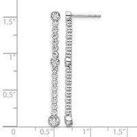 14K White Gold 1 Carat Lab Grown Diamond VS SI+ G+ Complete Dangle Post Earrings view 4